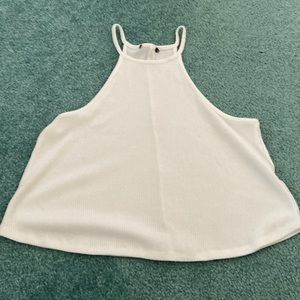 H&M: white sleeveless crop top blouse